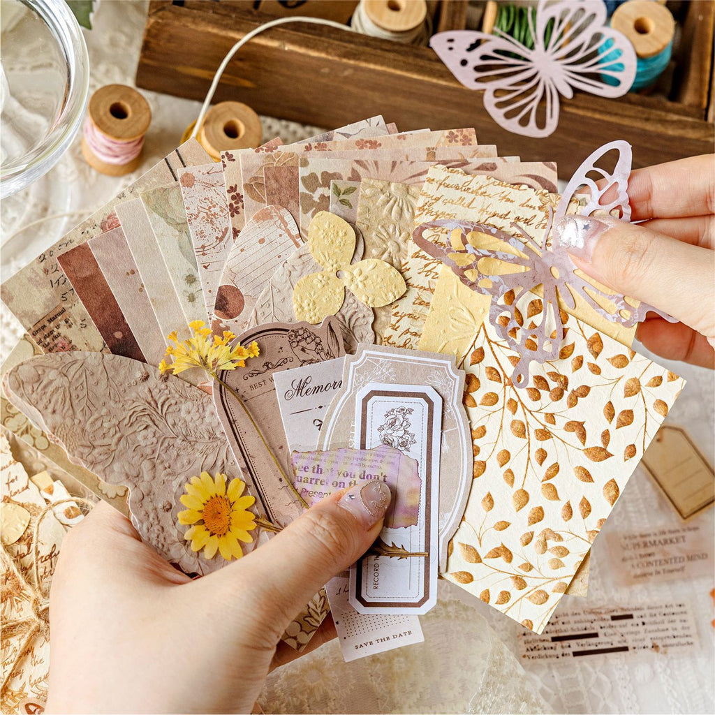 37 Pcs Junk Journal Paper and Stickers Kit FHPZ