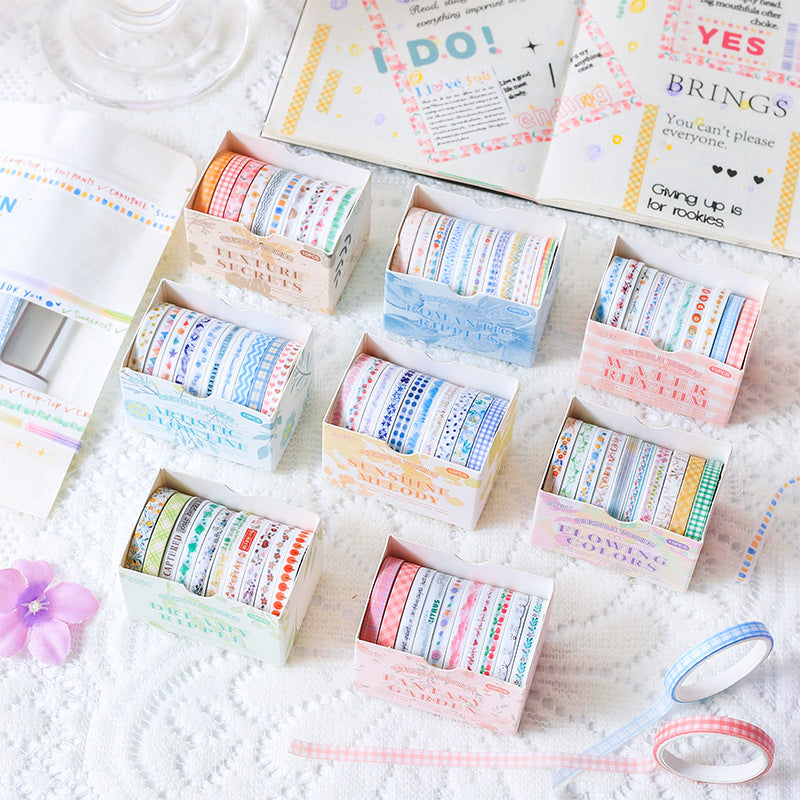 10 Rolls Narrow Washi Tape for Planner Diary WRSD
