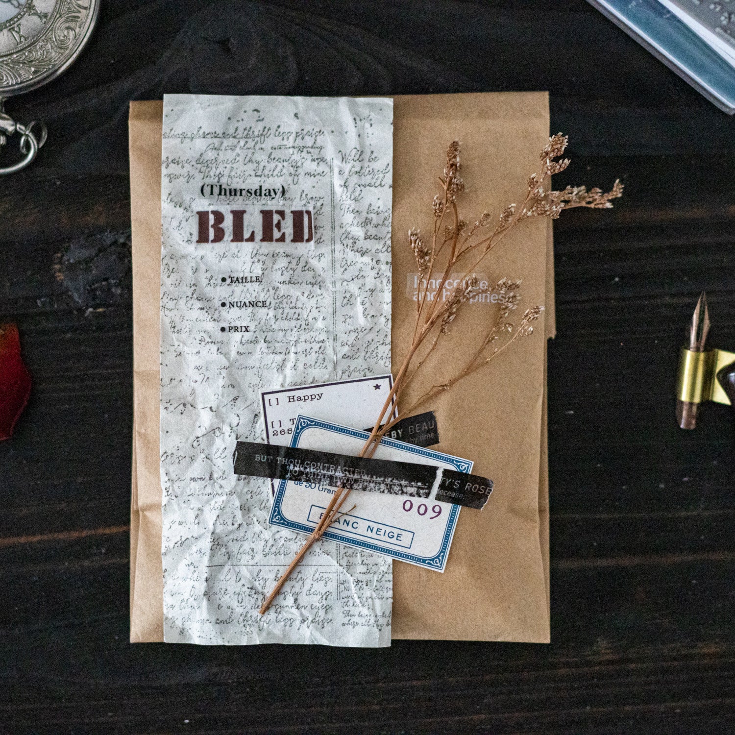 11 Pcs Wooden Stamp and Paper Journal Suplies Kit  CQSP