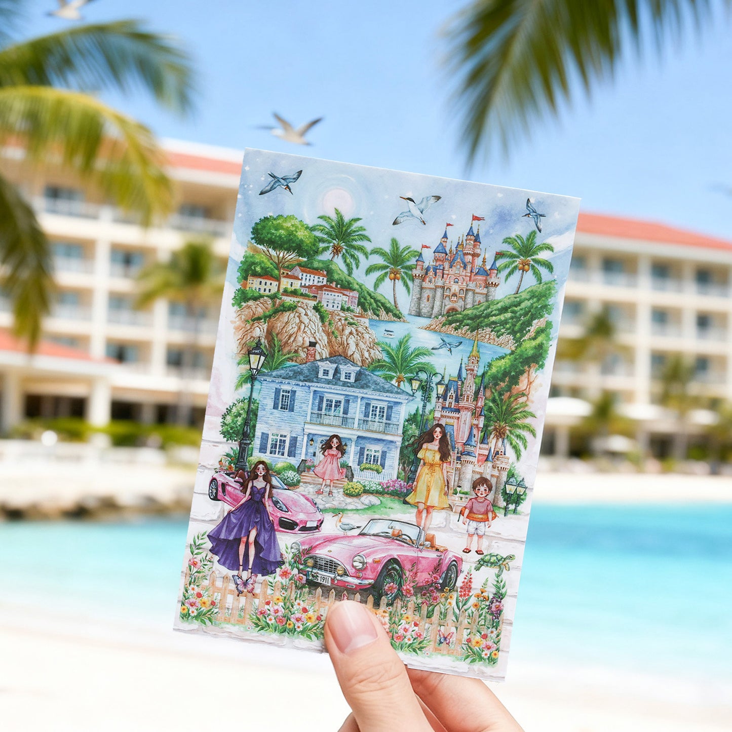 Fantasy Garden Manor Scene DIY Stickers Kit ZXWJ