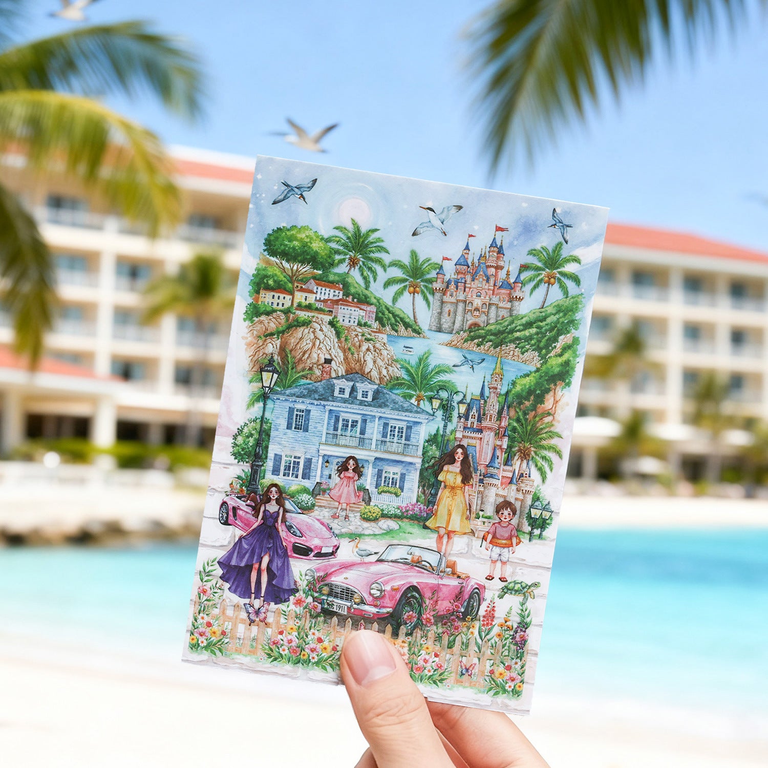 Fantasy Garden Manor Scene DIY Stickers Kit ZXWJ