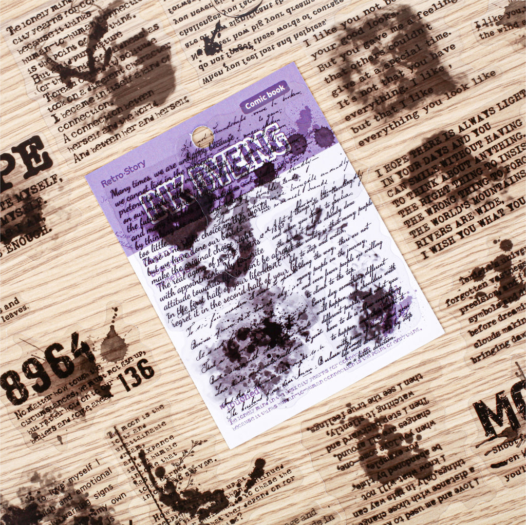 20 Pcs Ink and Quote PET Stickers MRXL