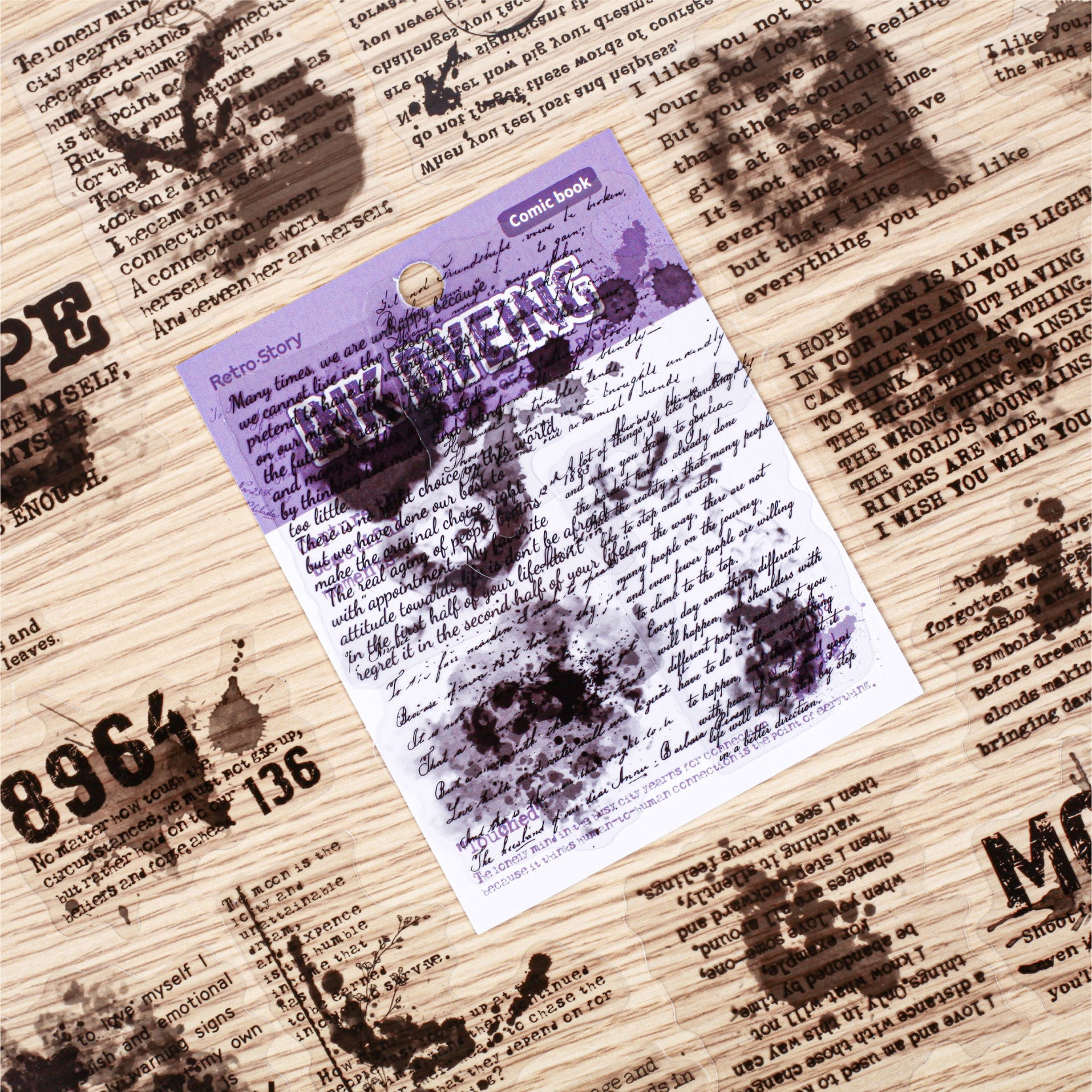 20 Pcs Ink and Quote PET Stickers MRXL