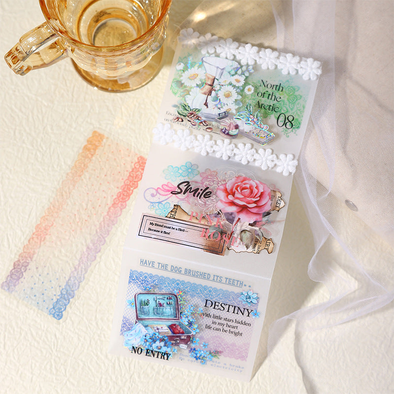 10 Pcs Rainbow Lace PET Stickers HCBJ