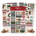 3 Sheets Rub on Stickers - Vintage Label