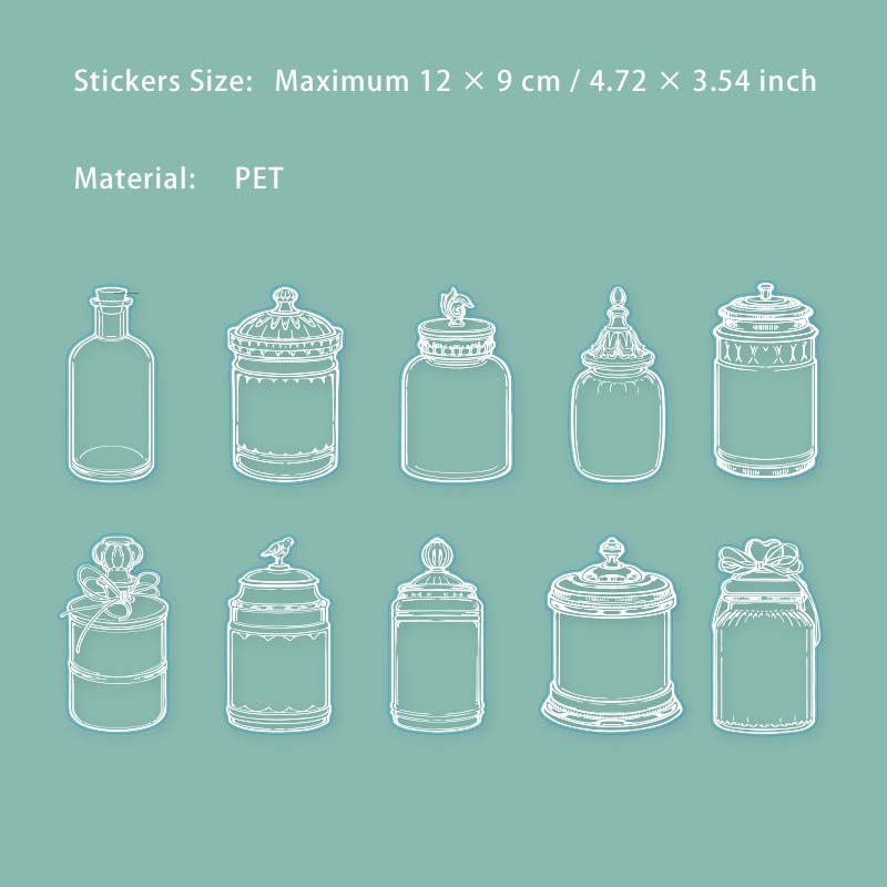 20 Pcs Movie Film Bottle PET Stickers SKTY