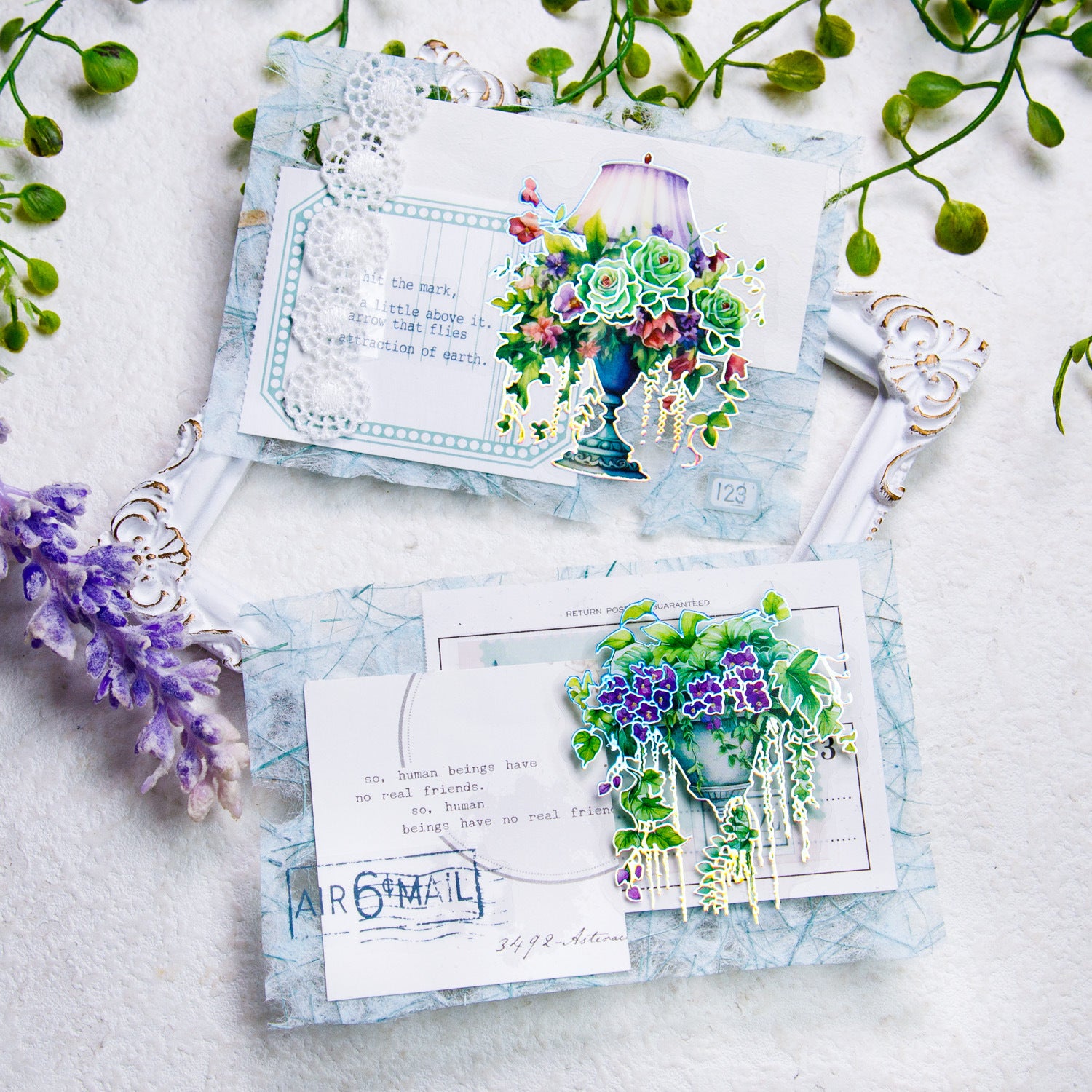 20 Pcs Flowers PET Stickers LYYR