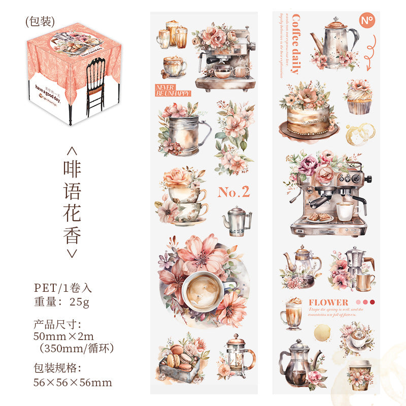 1 Roll Cofee Themed PET Tape ZMKFG