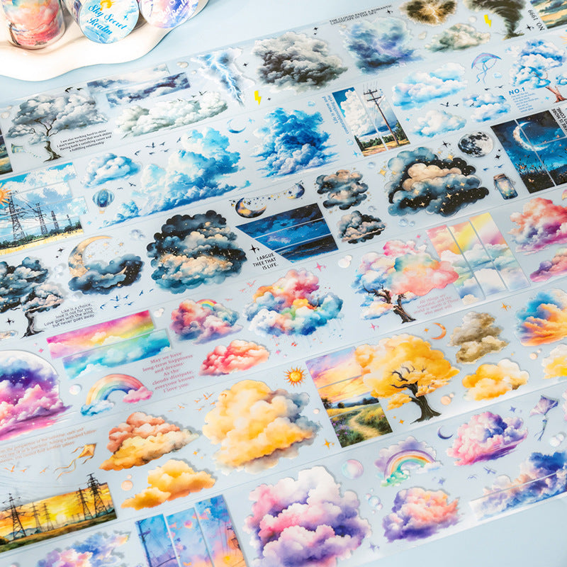 1 Roll Cloud Sky PET Stickers Tape TKMJ