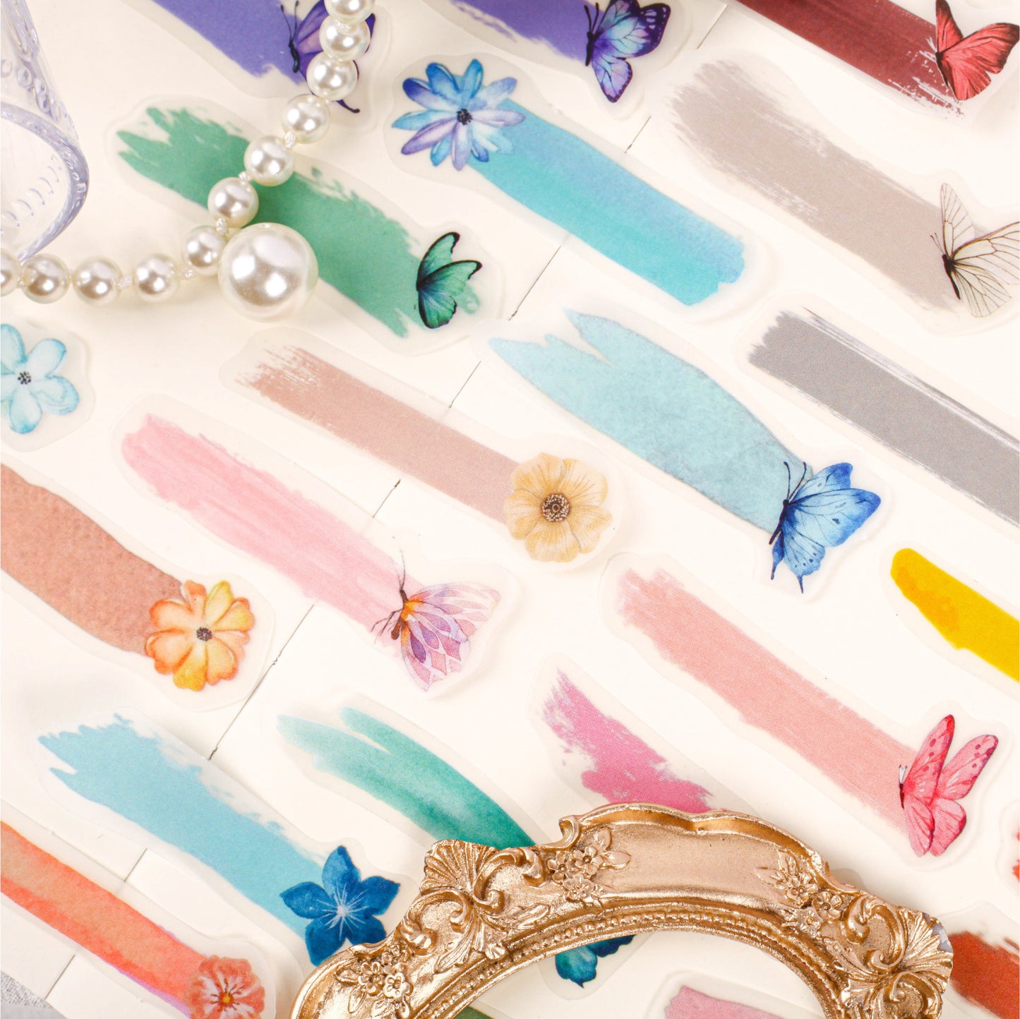 20 Pcs Watercolor Brush Paint PET Stickers HDSJ