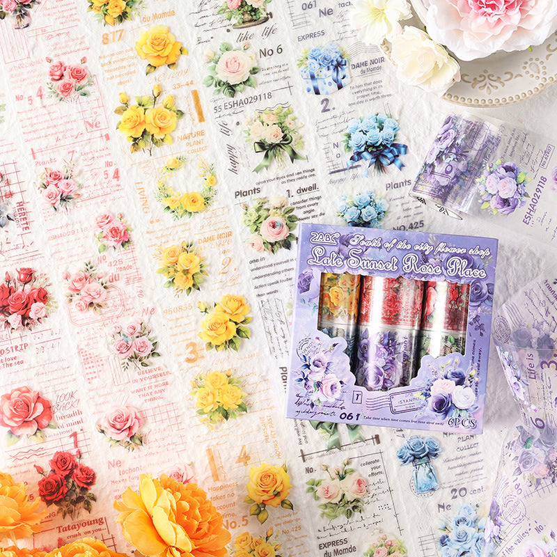 6 Rolls Flower Theme PET Tapes Set CNHD