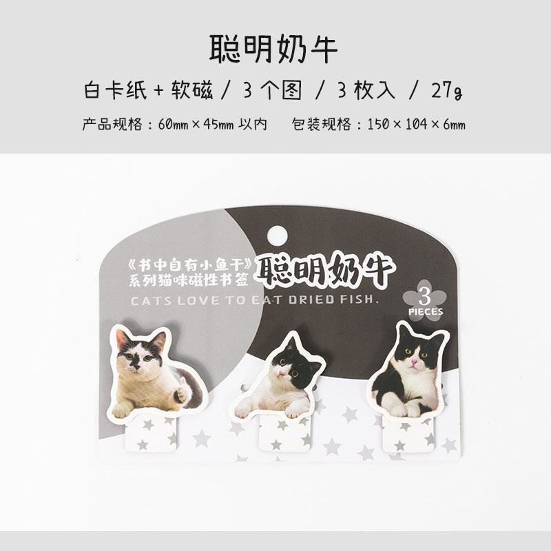 3-Pcs-Cat-Theme-Magnetic-Bookmark