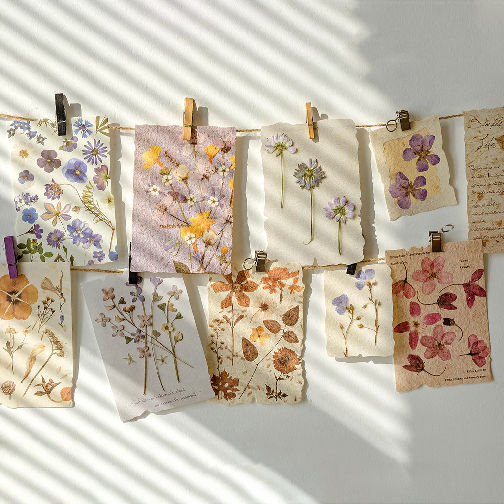 30 Pcs Floral Embossed Scrapbook Paper YZHY