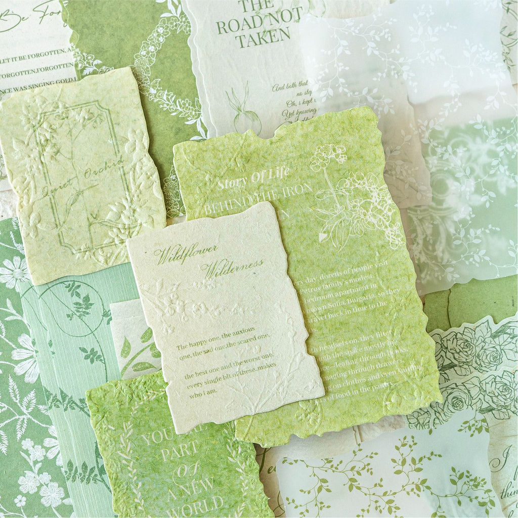 30 Pcs Floral Embossed Paper and Scrapbook Paper HZYX