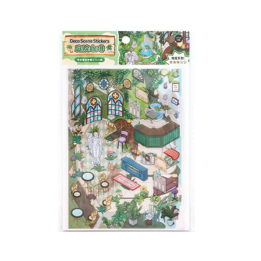 3D Garden Coffe Shop Scene DIY Stikcers Kit JRYYZ28