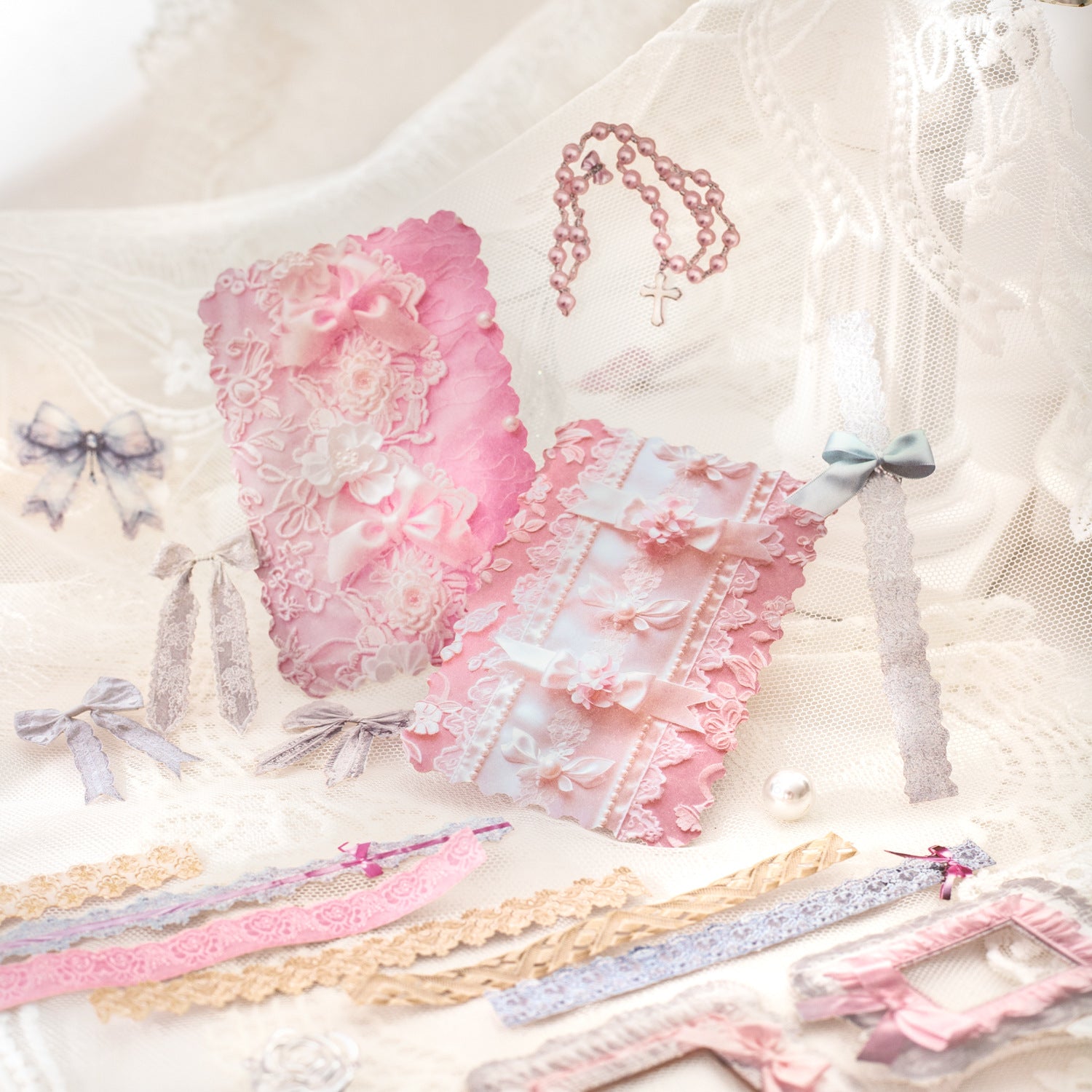 100 Pcs Coquette Lace Stickers LMLS