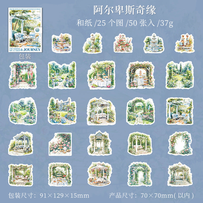 50 Pcs Travel Theme Stickers WYQLX