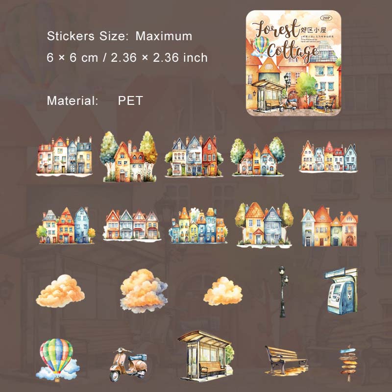 20 Pcs Travel House Theme Stickers SGXW
