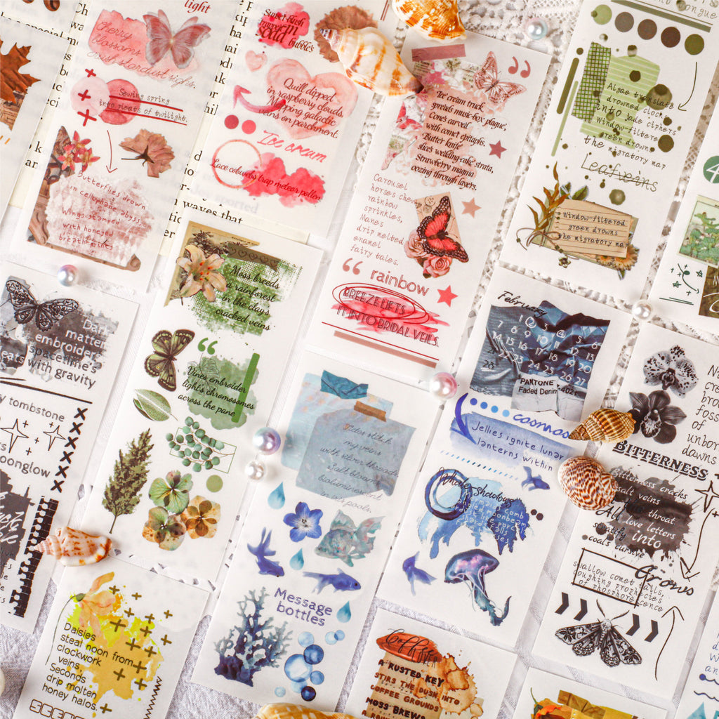 3 Sheets Love Letter Theme Transfer Stickers QSXY