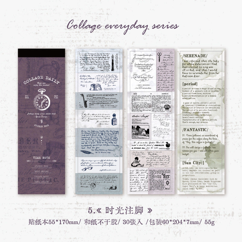 30 Pcs Words Quote Washi Stickers Book