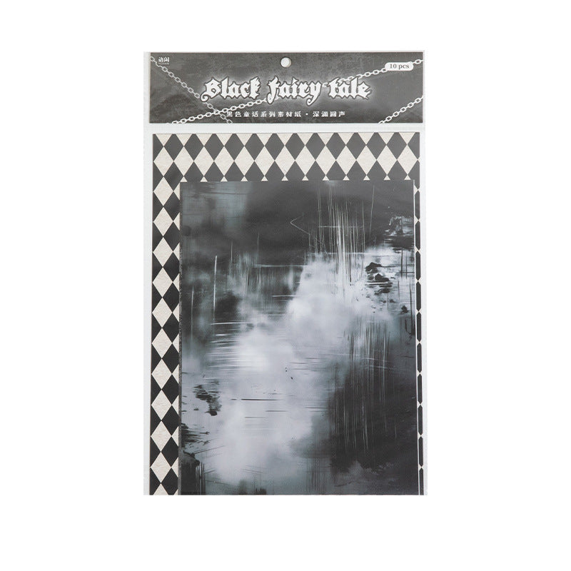 10 Pcs Dark Themed Scrapbook Paper HSTH