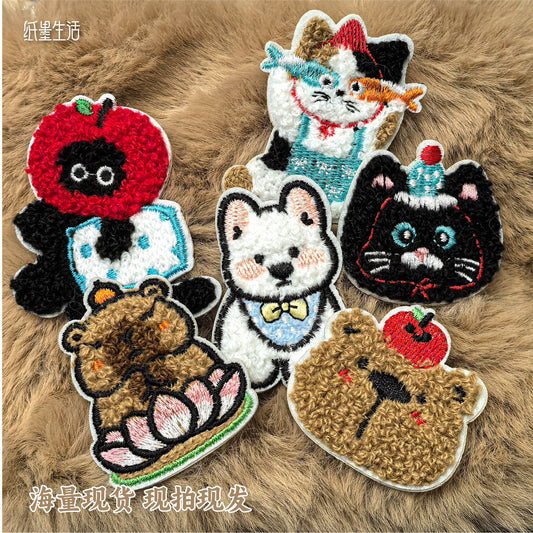 Cute Animals Embroidered Stickers MYXL