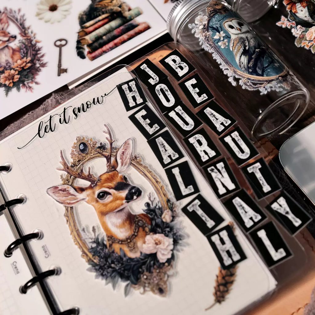2 Sheets Waterproof Rub on Stickers - Animals