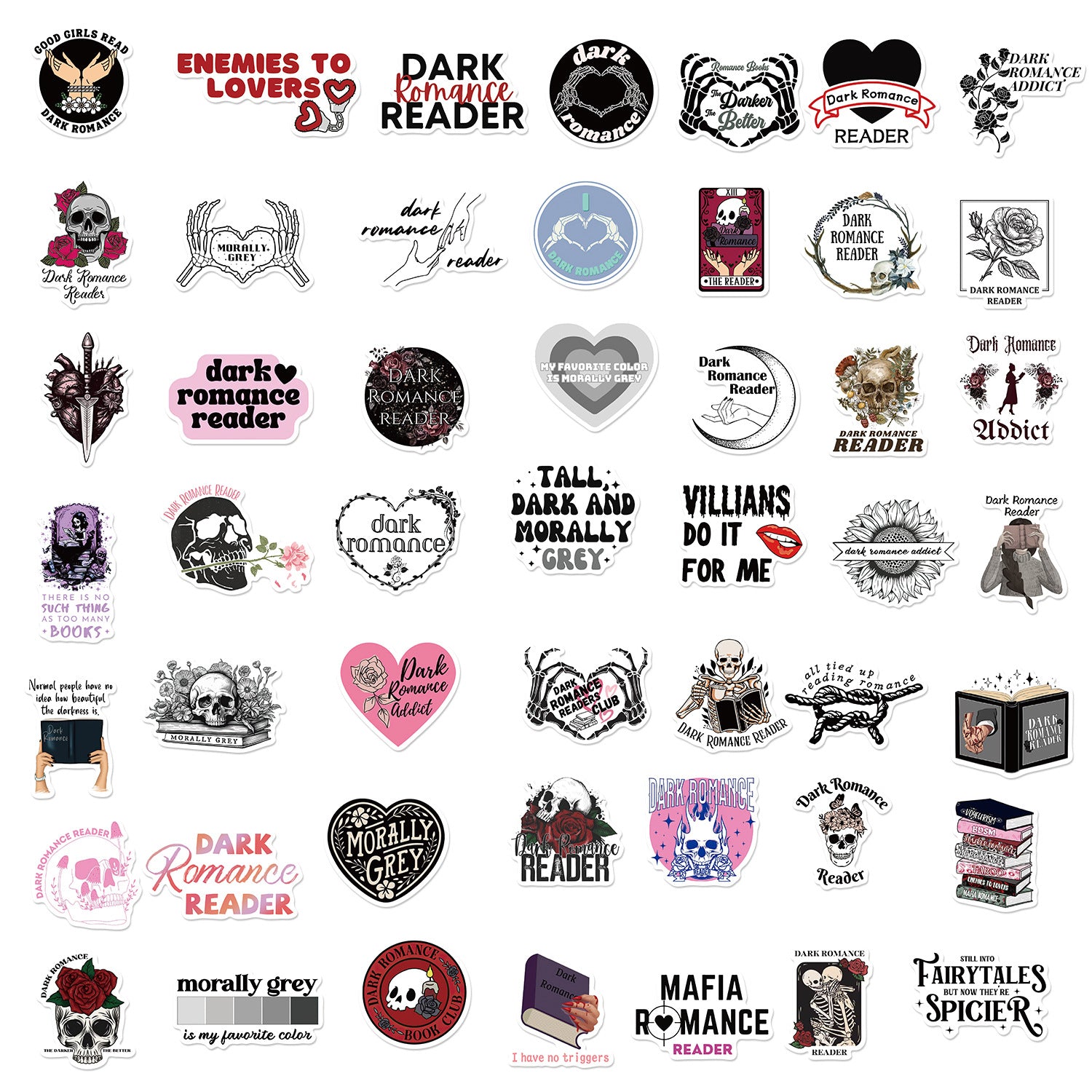 50 Pcs Vinyl Dark Romance Stickers UU185