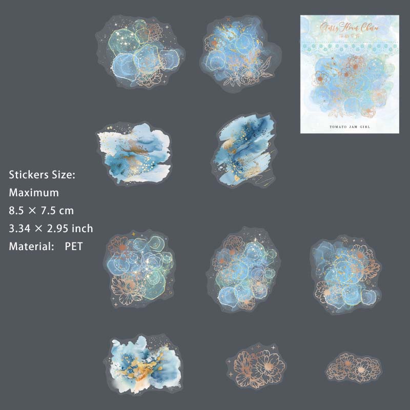 10 Pcs Watercolor Butterfly PET Stickers XGHY