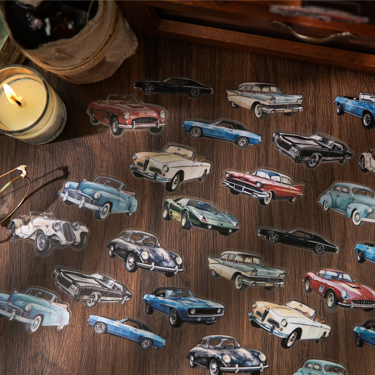 30 Pcs Vintage Journal PET Stickers SJLS