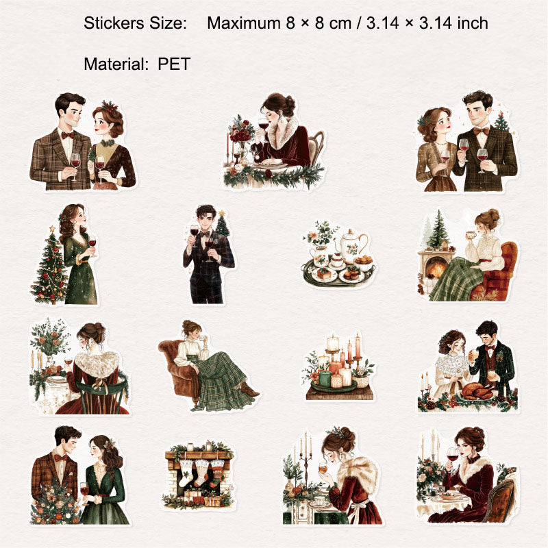 30 Pcs Couple Love Theme PET Stickers LRXL