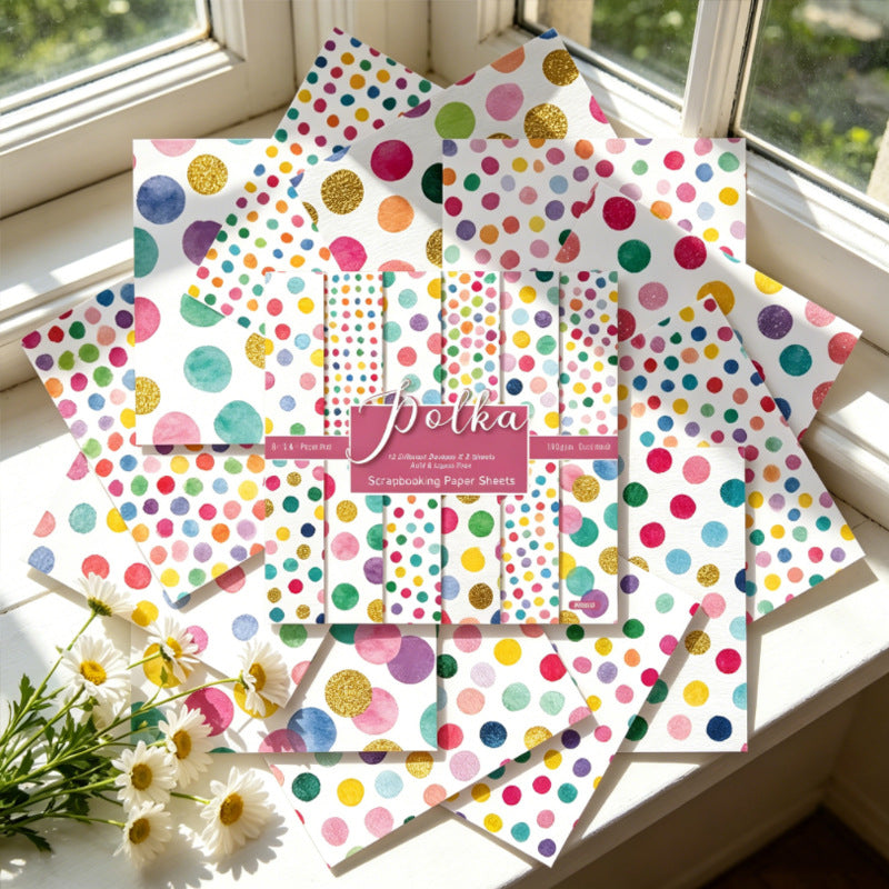 6 inch Polka Dots Scrapbook Paper Pad SKP610