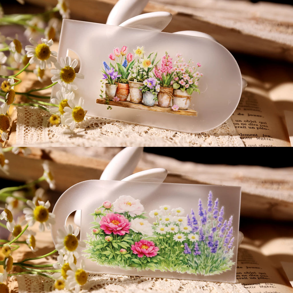 2 Sheets Waterproof Rub on Stickers - Spring Garden