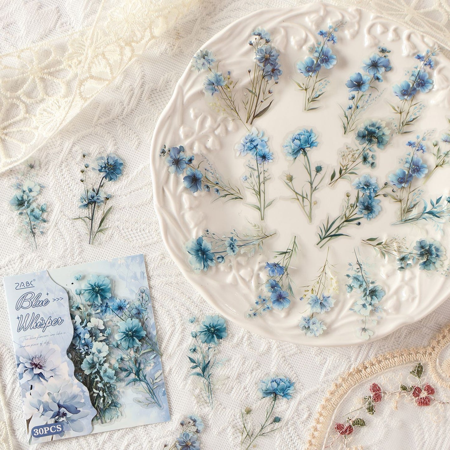 30 Pcs Fantasy Wild Flower PET Stickers HXFXL