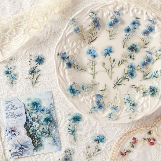 30 Pcs Fantasy Wild Flower PET Stickers HXFXL