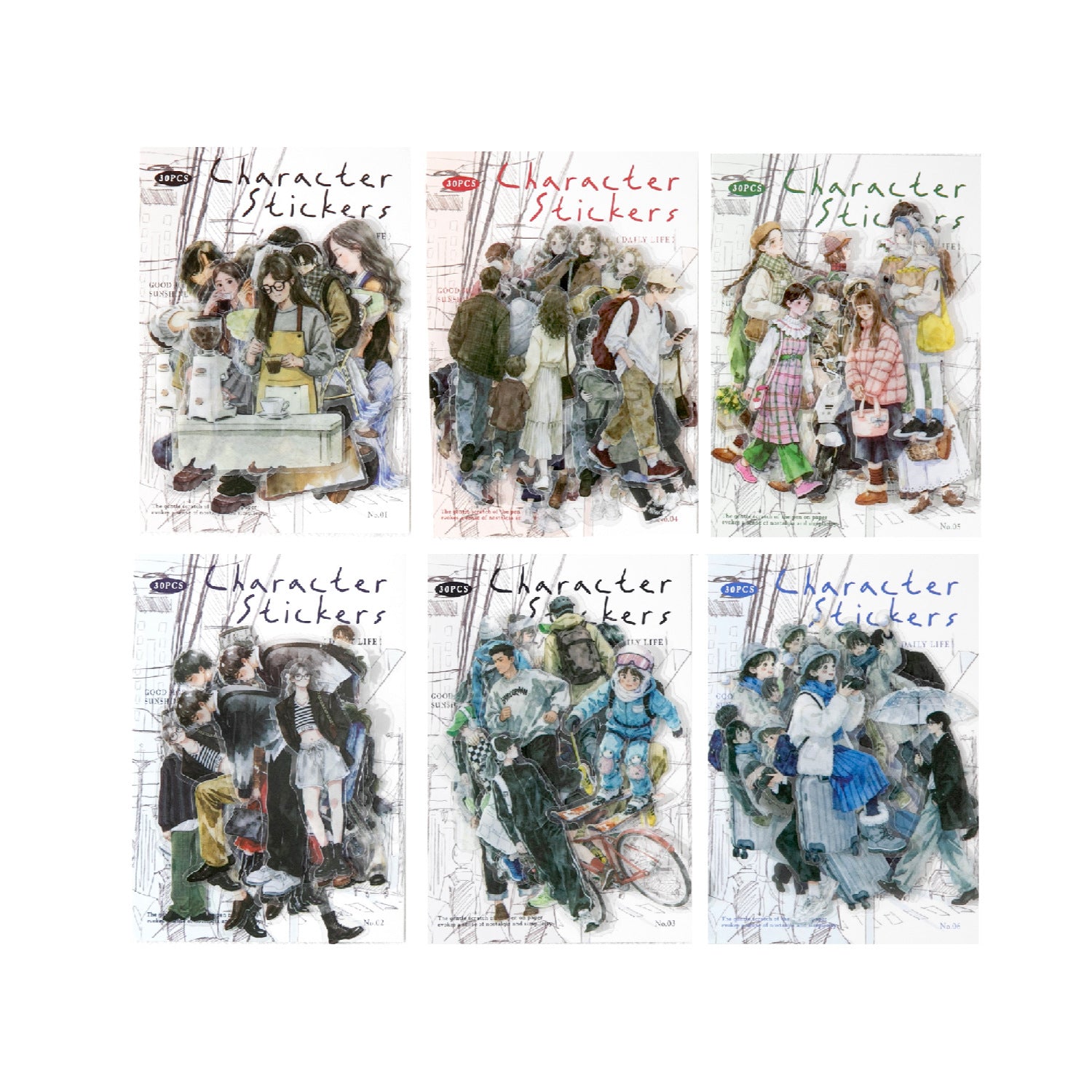 20 Pcs Street Girl Boy PET Stickers JJXR