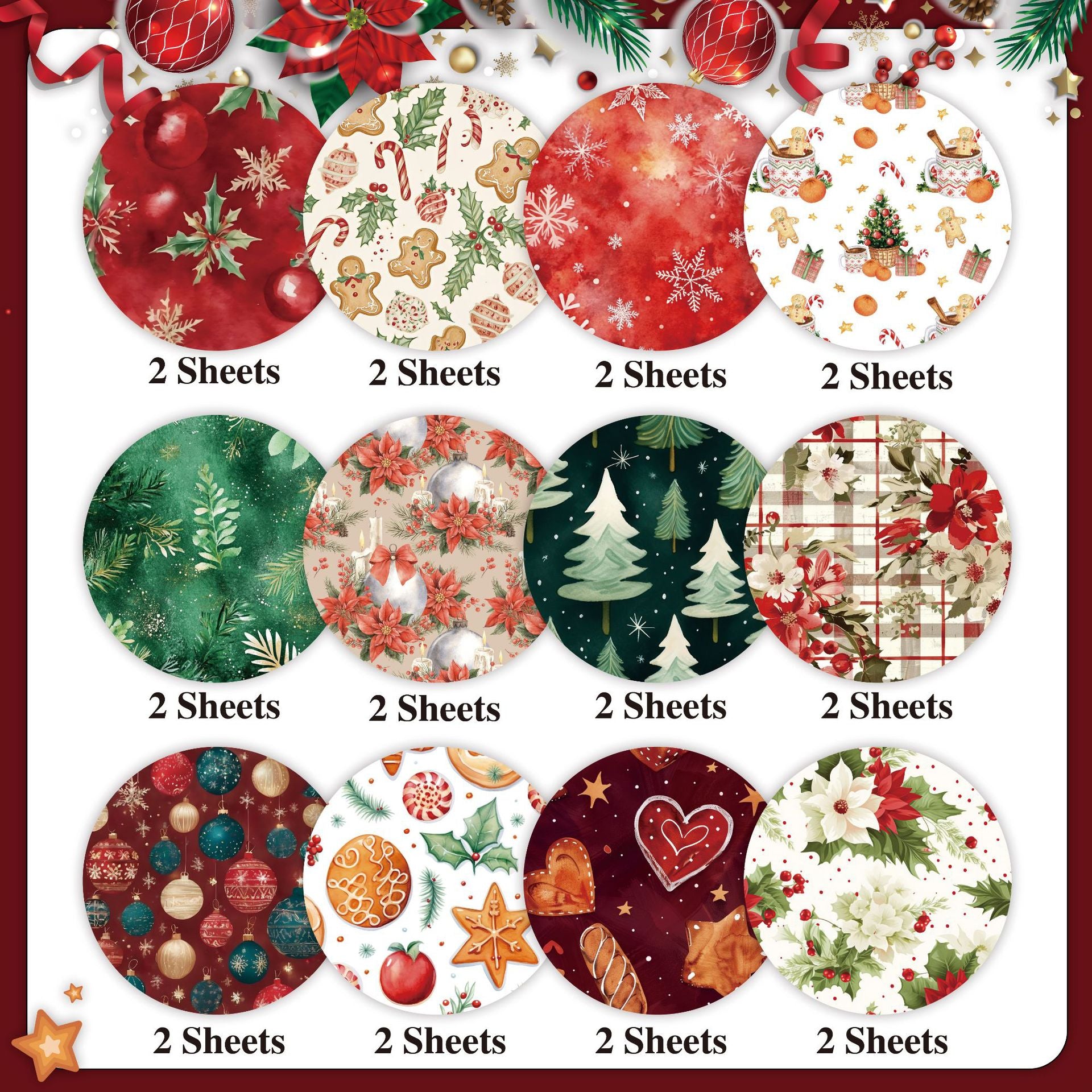 12 inch Christmas Scrapbook Paper Pad PAG059