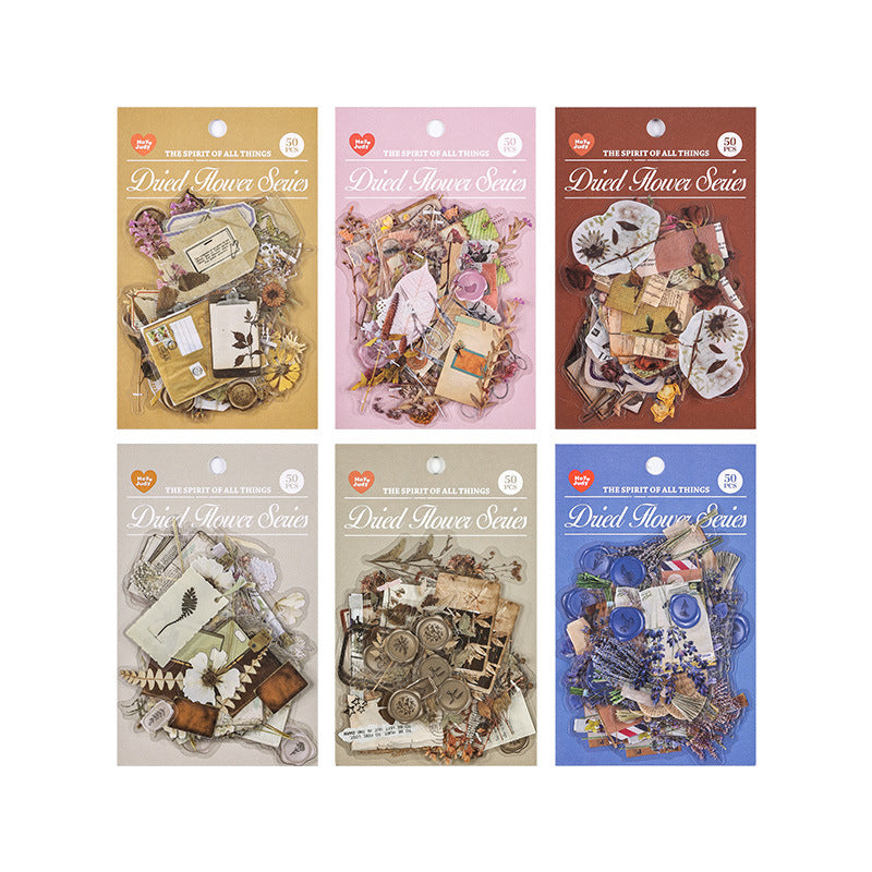50 Pcs Flowers PET Stickes GHJX