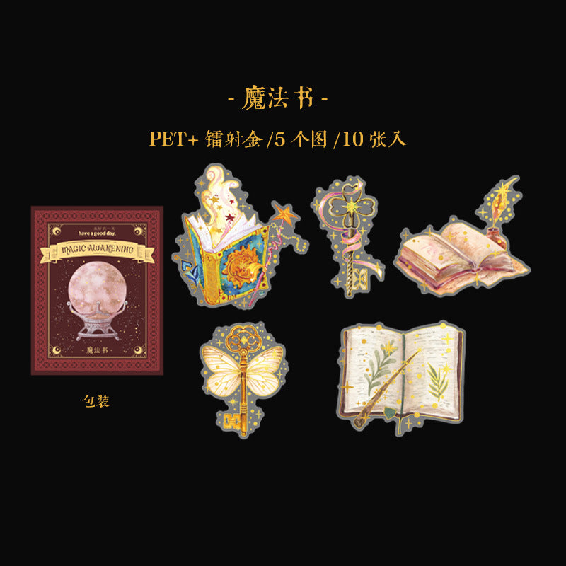 10 Pcs Magic Theme PET Stickers MFJX