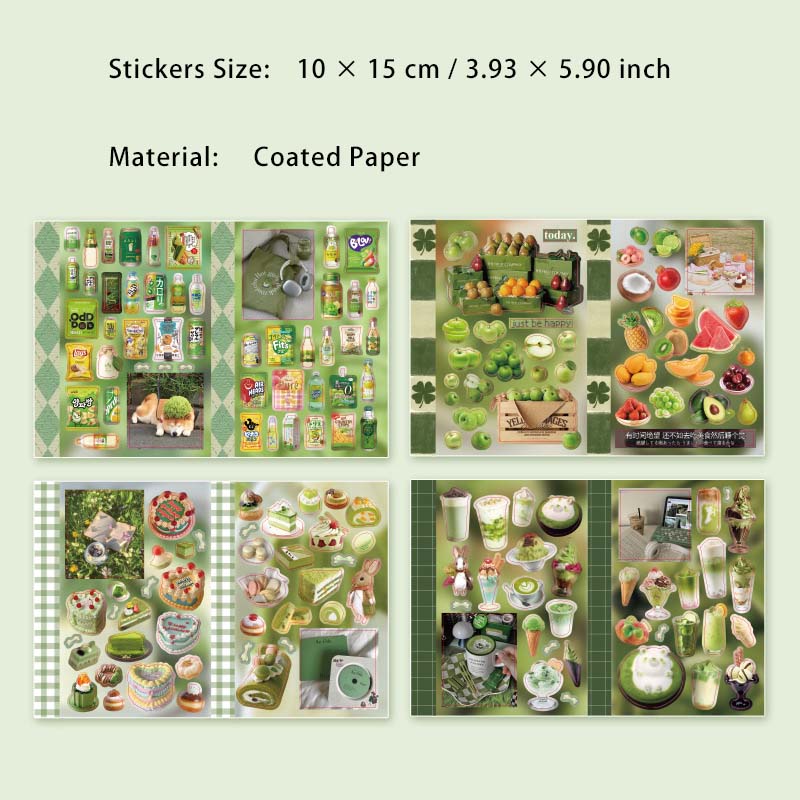 4 Sheets Food Theme Journal Stickers WJLX
