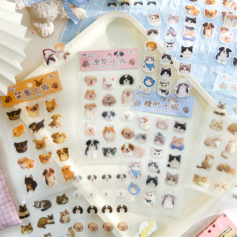 3 Sheets Cute Pets Stickers DYDN