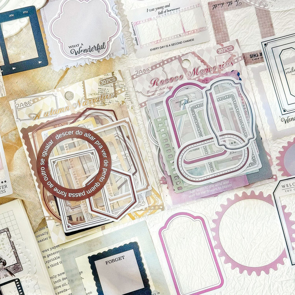 30 Pcs Board Frame PET Stickers DGSH