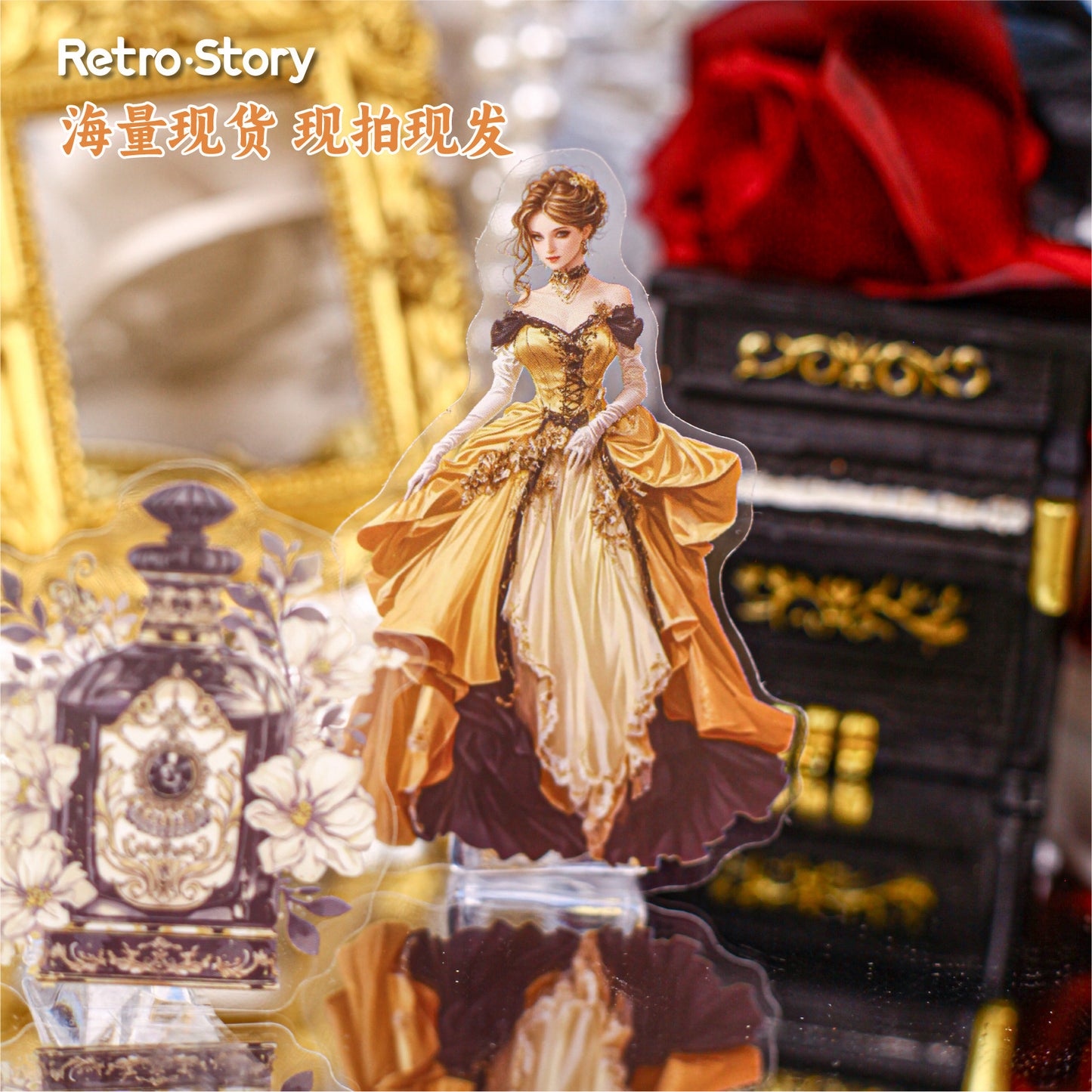 20 Pcs Vintage Lady PET Stickers QMCX