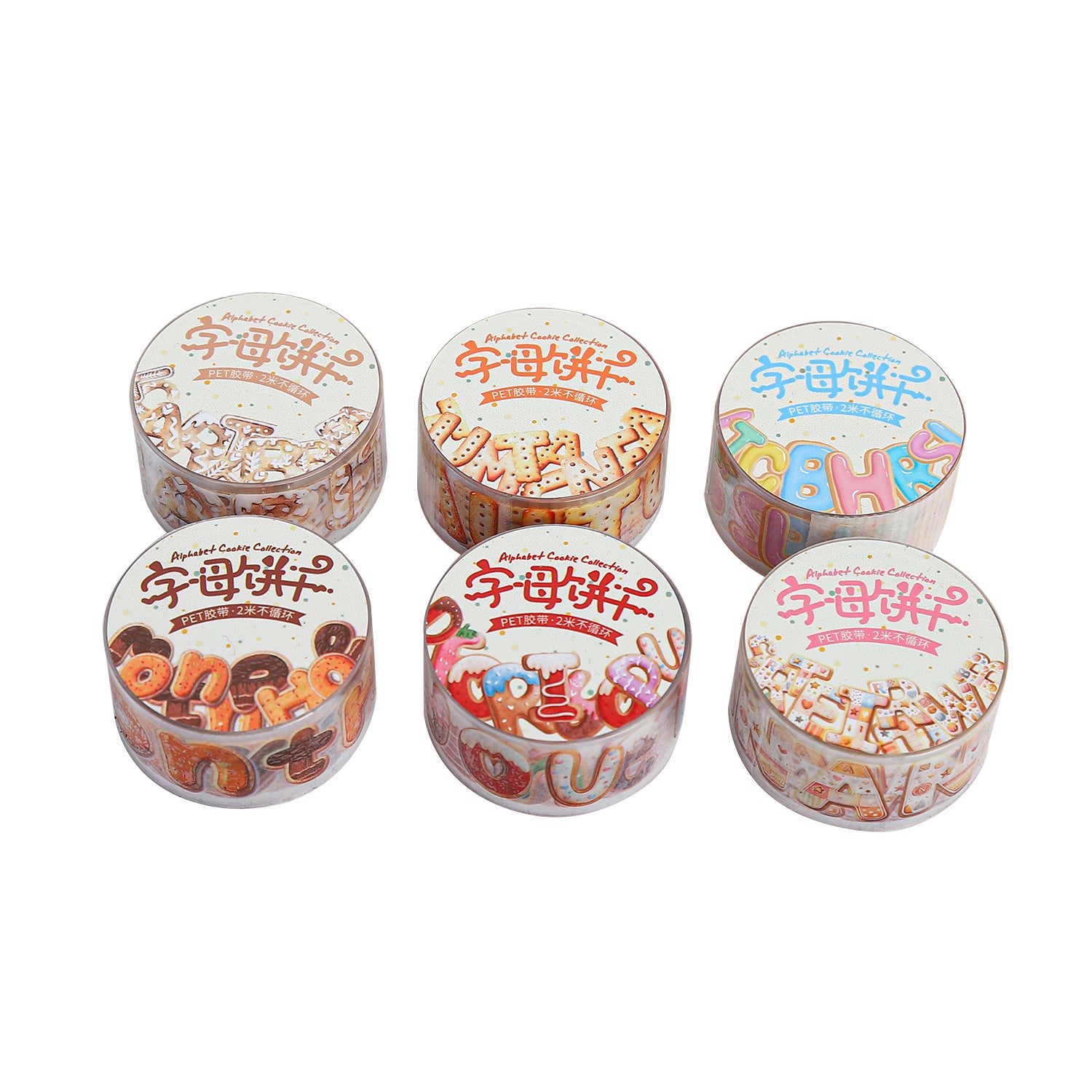 1 Roll Cookie Letter Planner Stickers Tape ZMBG