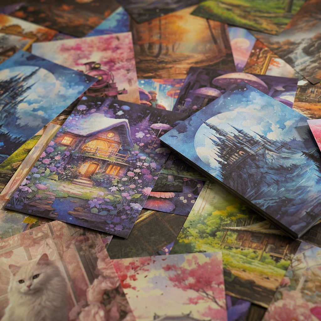 30 Pcs Vintage Landscape Scrapbook Paper MJHX