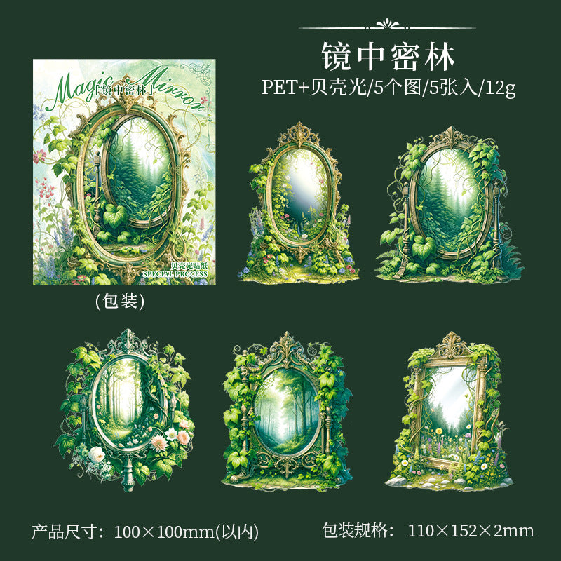 5 Pcs Mirror PET Stickers MHZJ