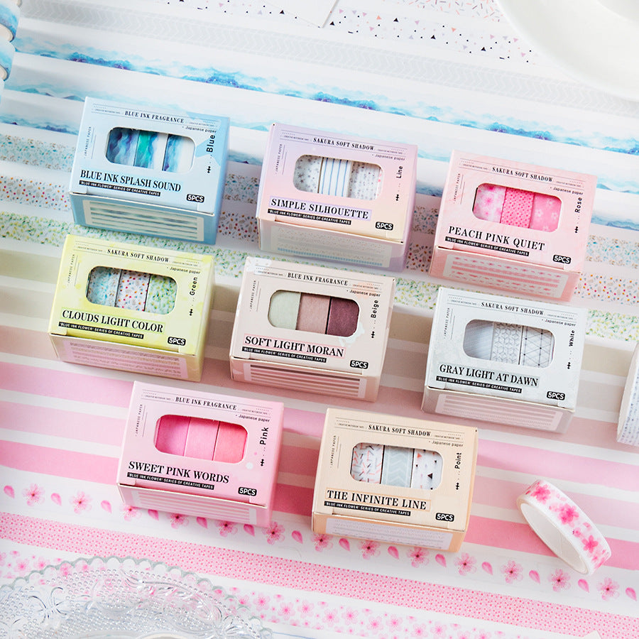 5 Rolls Basic Washi Tape Set QMHF
