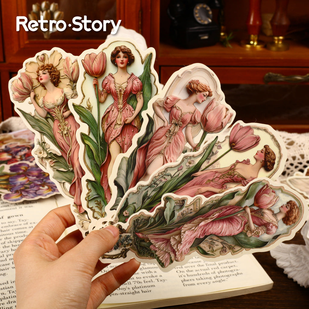 5 Pcs Vintage Fan Bookmark WDXL
