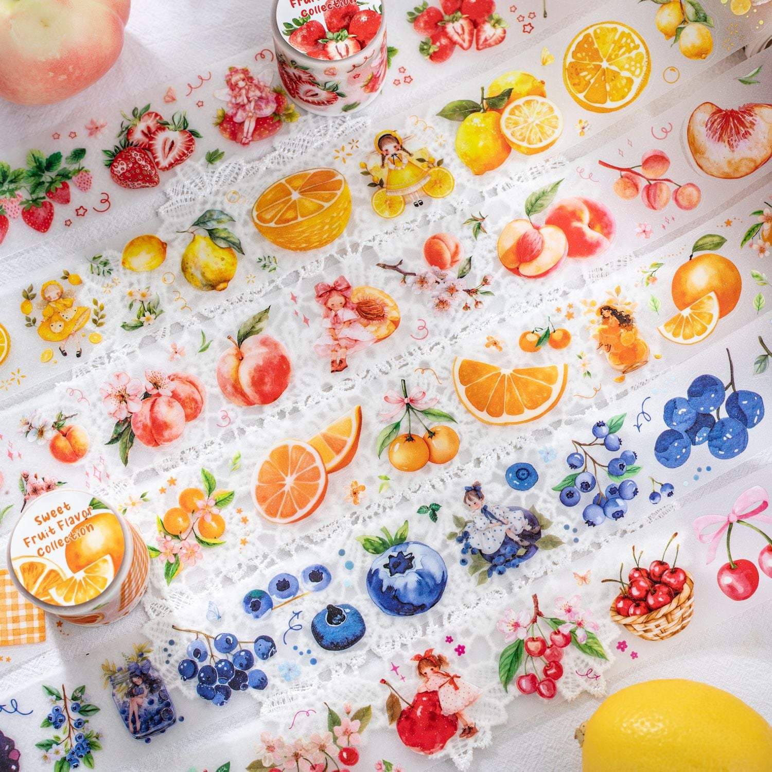1 Roll Fruit PET Stickers Tape TTGWJ