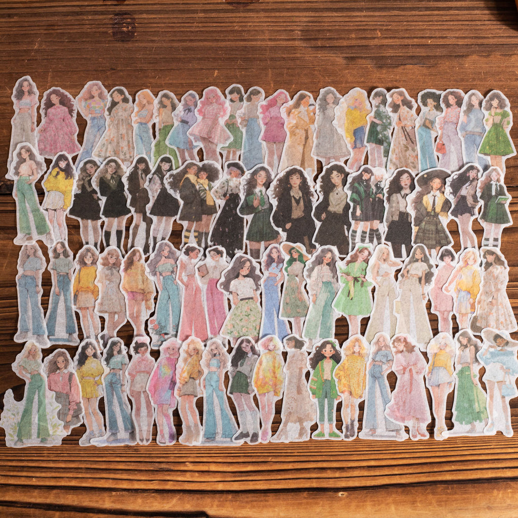 100 Pcs Vintage People Stickers KYSKXY